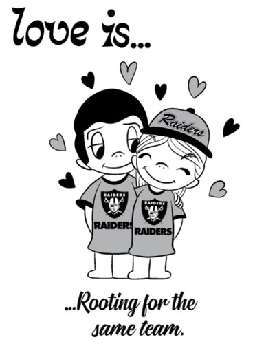 Love is Raiders Valentine Card